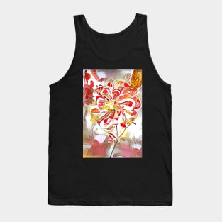 Red Swirly Dream Columbine Flower Tank Top